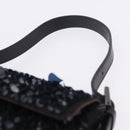FENDI Mamma Baguette Shoulder Bag Canvas Sequin Black Auth 197205SM-14
