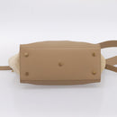 SAINT LAURENT Downtown Cabas Hand Bag Leather 2way Beige Gold Auth 197207V-11