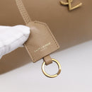 SAINT LAURENT Downtown Cabas Hand Bag Leather 2way Beige Gold Auth 197207V-16