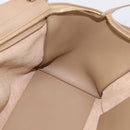 SAINT LAURENT Downtown Cabas Hand Bag Leather 2way Beige Gold Auth 197207V-21