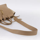 SAINT LAURENT Downtown Cabas Hand Bag Leather 2way Beige Gold Auth 197207V-9