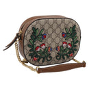 GUCCI GG Supreme Chain Shoulder Bag PVC Beige Gold 409535 Auth 197208V-1