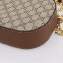 GUCCI GG Supreme Chain Shoulder Bag PVC Beige Gold 409535 Auth 197208V-12