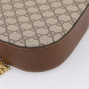 GUCCI GG Supreme Chain Shoulder Bag PVC Beige Gold 409535 Auth 197208V-13