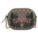 GUCCI GG Supreme Chain Shoulder Bag PVC Beige Gold 409535 Auth 197208V-2
