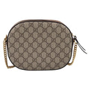 GUCCI GG Supreme Chain Shoulder Bag PVC Beige Gold 409535 Auth 197208V-3