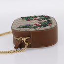 GUCCI GG Supreme Chain Shoulder Bag PVC Beige Gold 409535 Auth 197208V-4