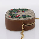 GUCCI GG Supreme Chain Shoulder Bag PVC Beige Gold 409535 Auth 197208V-5
