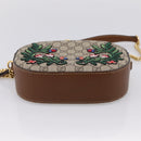 GUCCI GG Supreme Chain Shoulder Bag PVC Beige Gold 409535 Auth 197208V-9