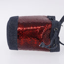 CHANEL Hand Bag Canvas Sequins Red CC Auth 197209SAV-3