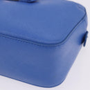 Salvatore Ferragamo Vala Chain Shoulder Bag Leather Blue Gold Auth 197212V-10