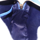 Salvatore Ferragamo Vala Chain Shoulder Bag Leather Blue Gold Auth 197212V-18
