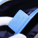 Salvatore Ferragamo Vala Chain Shoulder Bag Leather Blue Gold Auth 197212V-21