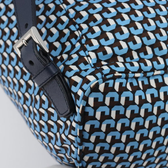 PRADA Backpack Nylon Blue Silver Auth 197214A
