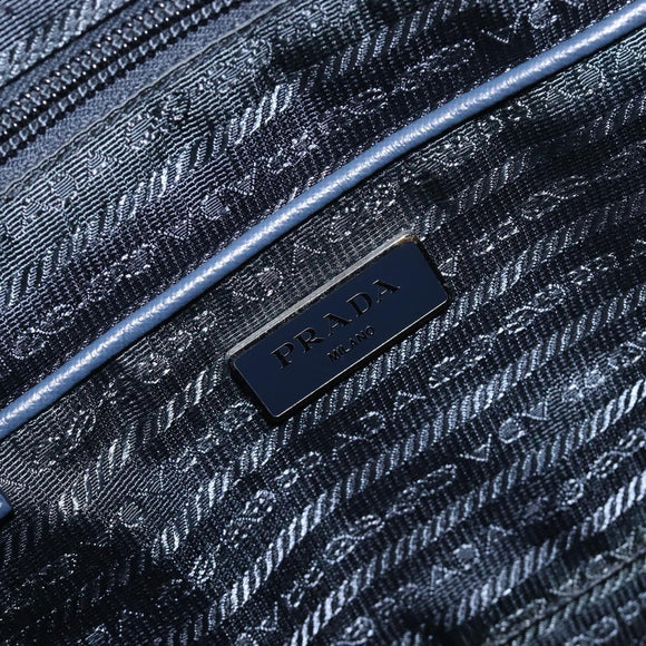 PRADA Backpack Nylon Blue Silver Auth 197214A
