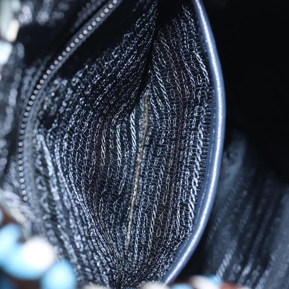 PRADA Backpack Nylon Blue Silver Auth 197214A