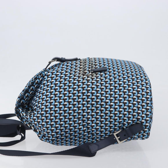PRADA Backpack Nylon Blue Silver Auth 197214A