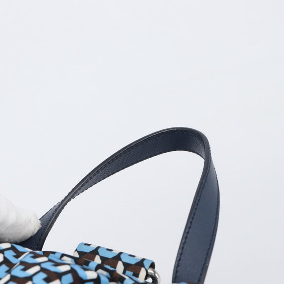 PRADA Backpack Nylon Blue Silver Auth 197214A