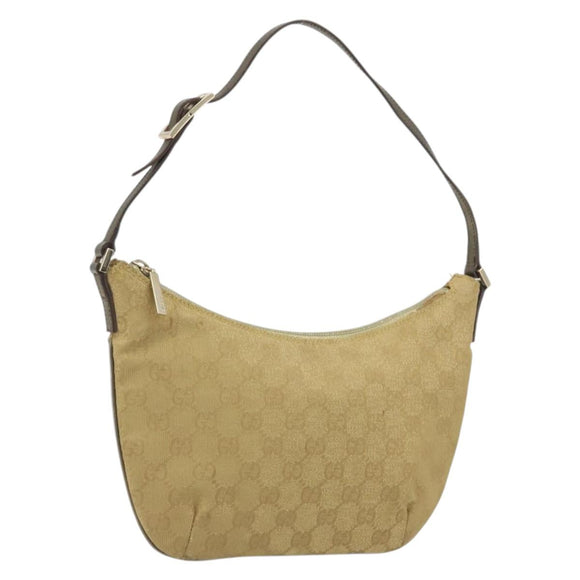 GUCCI GG Canvas Shoulder Bag Beige Gold 005 0813 Auth 197215