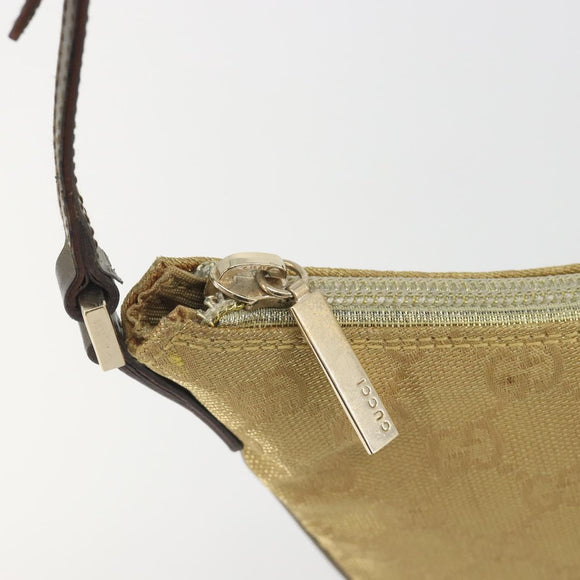 GUCCI GG Canvas Shoulder Bag Beige Gold 005 0813 Auth 197215