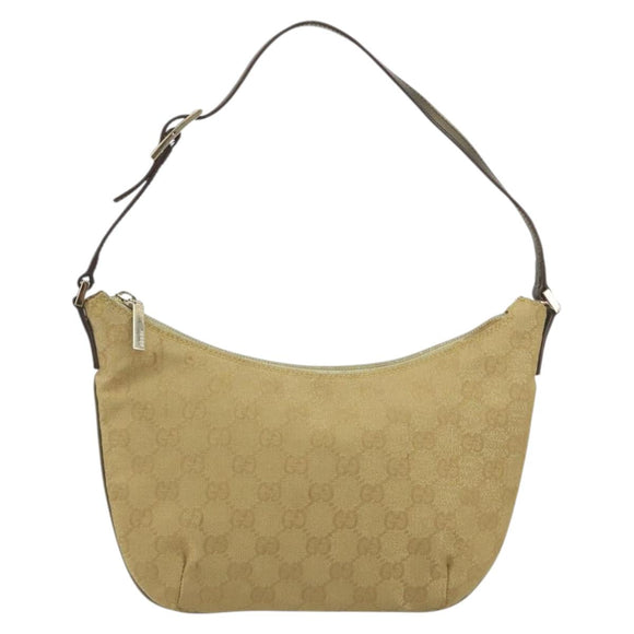 GUCCI GG Canvas Shoulder Bag Beige Gold 005 0813 Auth 197215