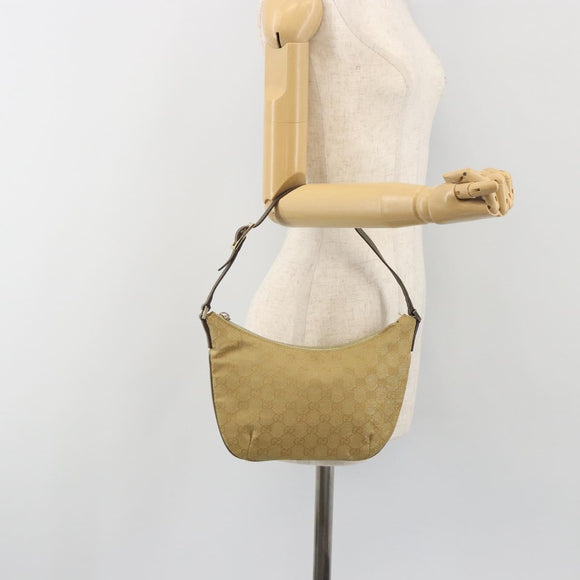 GUCCI GG Canvas Shoulder Bag Beige Gold 005 0813 Auth 197215