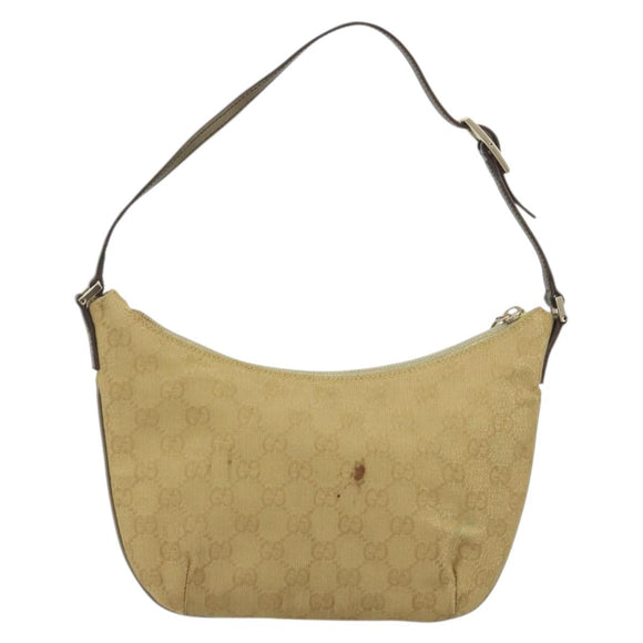 GUCCI GG Canvas Shoulder Bag Beige Gold 005 0813 Auth 197215