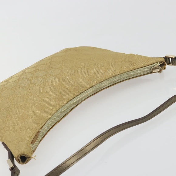 GUCCI GG Canvas Shoulder Bag Beige Gold 005 0813 Auth 197215