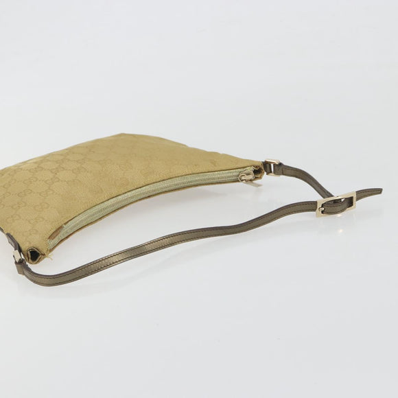 GUCCI GG Canvas Shoulder Bag Beige Gold 005 0813 Auth 197215