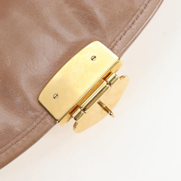 Miu Miu Matelasse Shoulder Bag Vitellolux 2way Beige Gold Auth 197216V