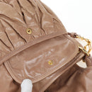 Miu Miu Matelasse Shoulder Bag Vitellolux 2way Beige Gold Auth 197216V-21