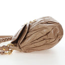 Miu Miu Matelasse Shoulder Bag Vitellolux 2way Beige Gold Auth 197216V-4
