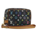 LOUIS VUITTON Monogram Multicolor Trousse Wapity Pouch Black M58034 Auth 197219-1