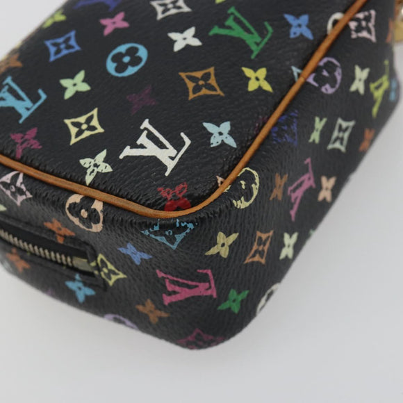 LOUIS VUITTON Monogram Multicolor Trousse Wapity Pouch Black M58034 Auth 197219