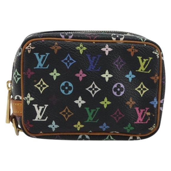 LOUIS VUITTON Monogram Multicolor Trousse Wapity Pouch Black M58034 Auth 197219