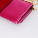 PRADA Long Wallet Velor Red Gold Auth 197223M-11