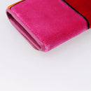 PRADA Long Wallet Velor Red Gold Auth 197223M-12