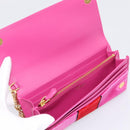 PRADA Long Wallet Velor Red Gold Auth 197223M-14
