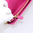 PRADA Long Wallet Velor Red Gold Auth 197223M-17