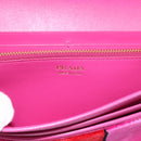 PRADA Long Wallet Velor Red Gold Auth 197223M-22