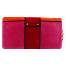 PRADA Long Wallet Velor Red Gold Auth 197223M-3