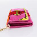 PRADA Long Wallet Velor Red Gold Auth 197223M-4
