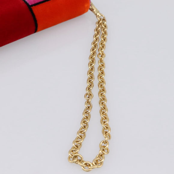 PRADA Long Wallet Velor Red Gold Auth 197223M