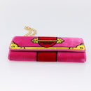 PRADA Long Wallet Velor Red Gold Auth 197223M-8