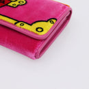 PRADA Long Wallet Velor Red Gold Auth 197223M-9