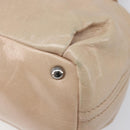 Miu Miu Vitellolux Hand Bag Leather 2way Beige Silver Auth 197230V-10