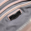 Miu Miu Vitellolux Hand Bag Leather 2way Beige Silver Auth 197230V-21
