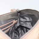 Miu Miu Vitellolux Hand Bag Leather 2way Beige Silver Auth 197230V-22