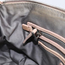 Miu Miu Vitellolux Hand Bag Leather 2way Beige Silver Auth 197230V-24