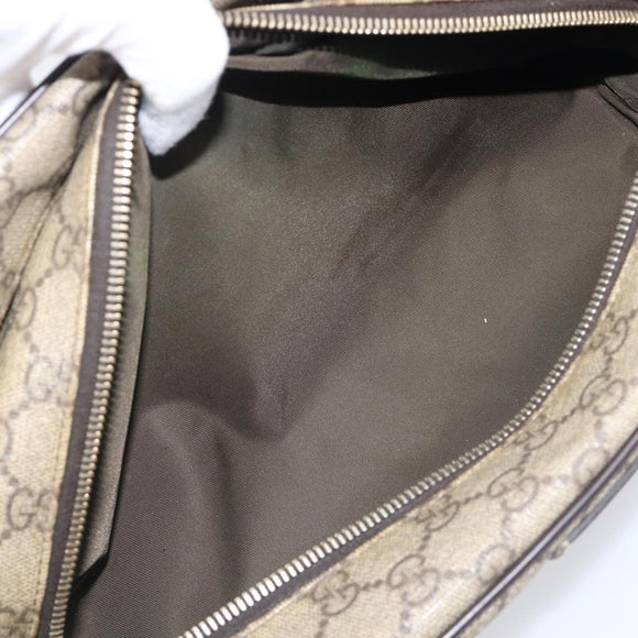 GUCCI GG Supreme Hand Bag PVC Beige Gold 211125 Auth 197233